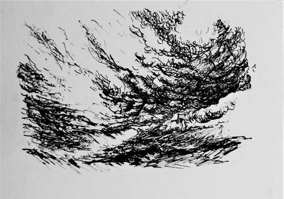 Nuage 1 - encre sur papier - 20 cm x 14 cm.