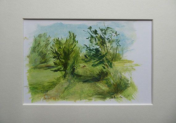 Paysage huile sur papier 1 - 16 cm x 11 cm.