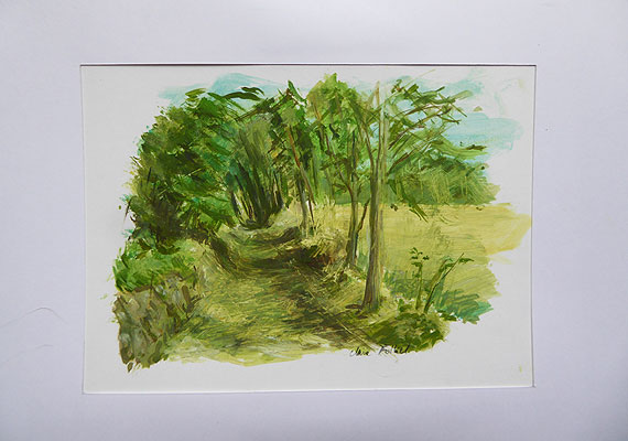 Paysage huile sur papier 2 - 16 cm x 11 cm.