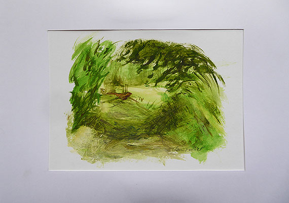 Paysage huile sur papier 4 -  16 cm x 11 cm.