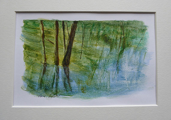 Paysage huile sur papier 7 - 16 cm x 11 cm.