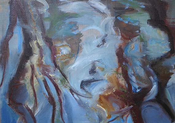 Paysage sur toile 13 - Sans titre 50 cm x 50 cm.